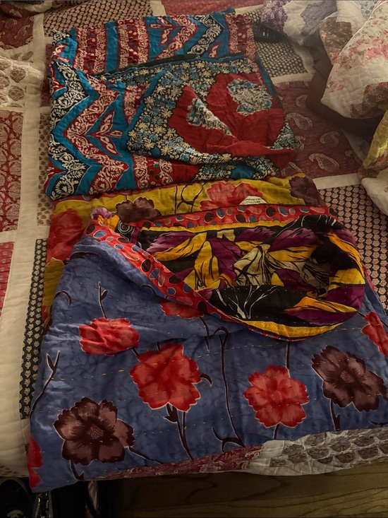 Other - LAST ONE!!  Colorful Floral Kantha Patchwork Quilt Throw